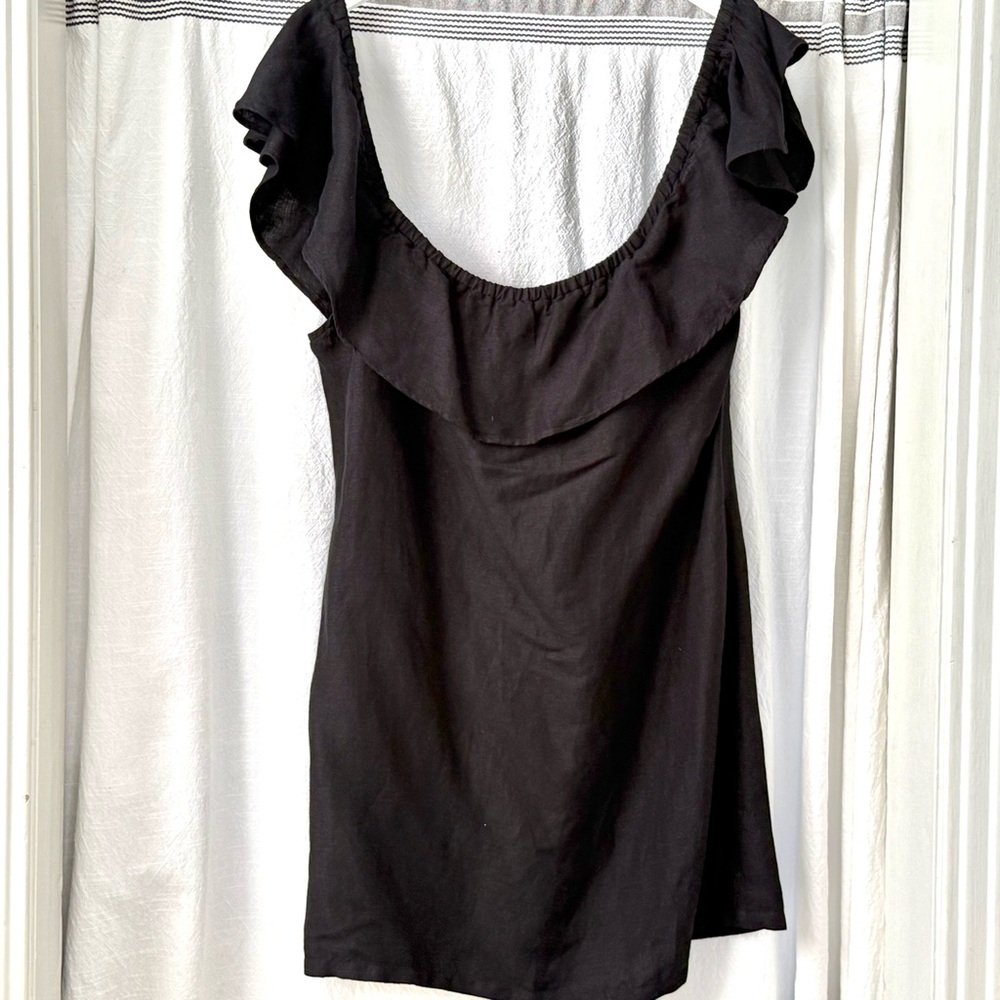 Tommy Bahama Black Dress with Ruffle Sleeves sz S